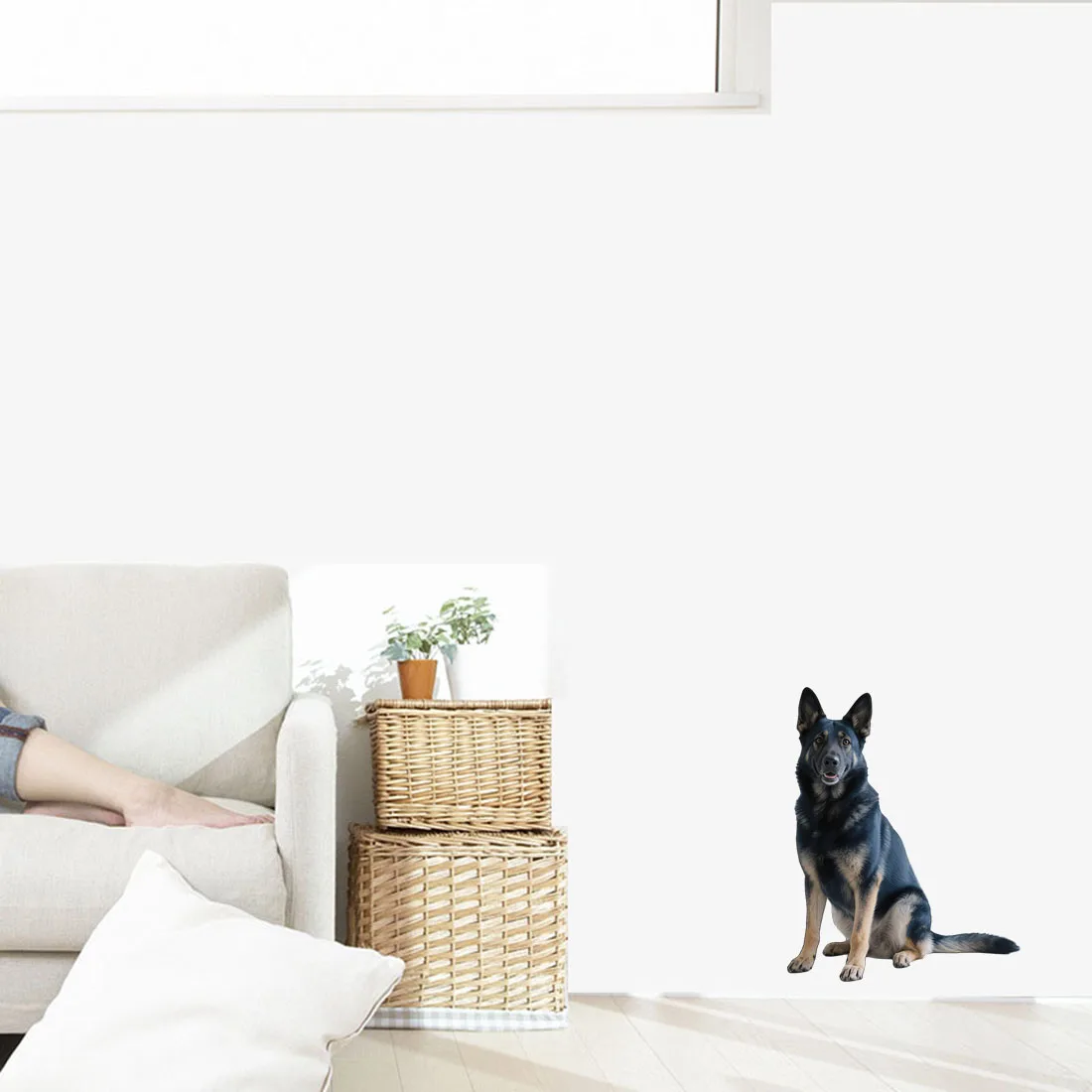 Three Ratels CC172 Naughty Wolf Dog Wall Stickers for Home Decoration Car Body decals