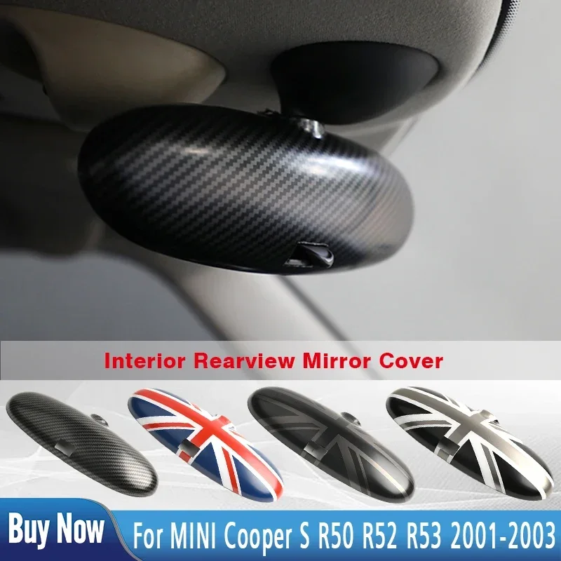

Carbon Pattern Interior Rearview Mirror Cover Car Stickers For Mini Cooper S R50 R52 R53 Car-styling High Quality Accessories