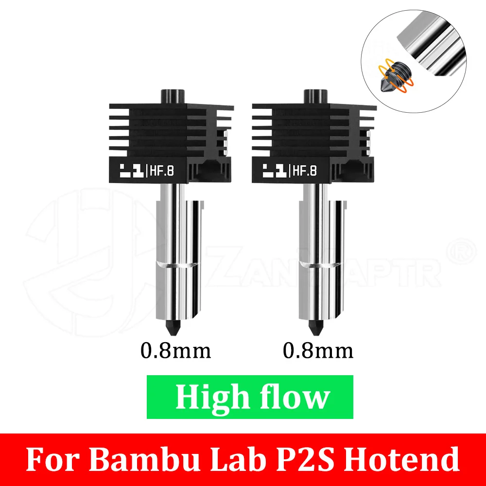 Für X2D P2S Hotend für Bambu Lab P2S Standard/High Flow Hotend Hochwertig Schneller Druck Abnehmbare Düse 0,2 0,4 0,6 0,8