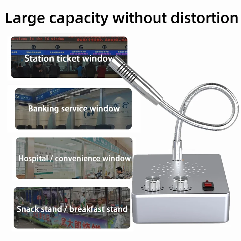 Wall Mounted Two Way Window Intercom Zero-touch Communication Interphone Dual-way Walkie Talkie For Business Hospital Bank
