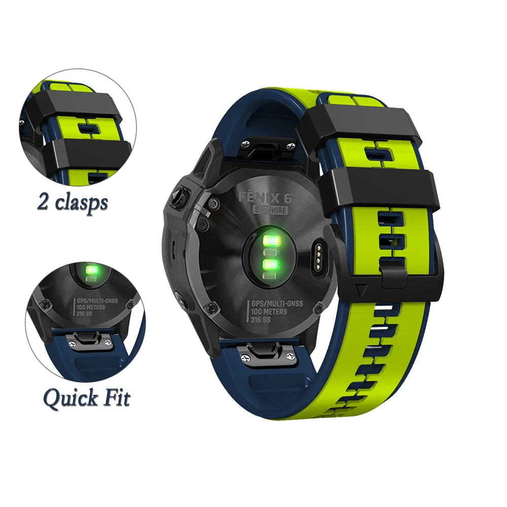 Быстросъемный ремешок 26/22 мм для Garmin Enduro 1/2 |   Замена силиконового ремешка для часов Garmin EPIX Gen2 для Garmin Quaitx 3/5