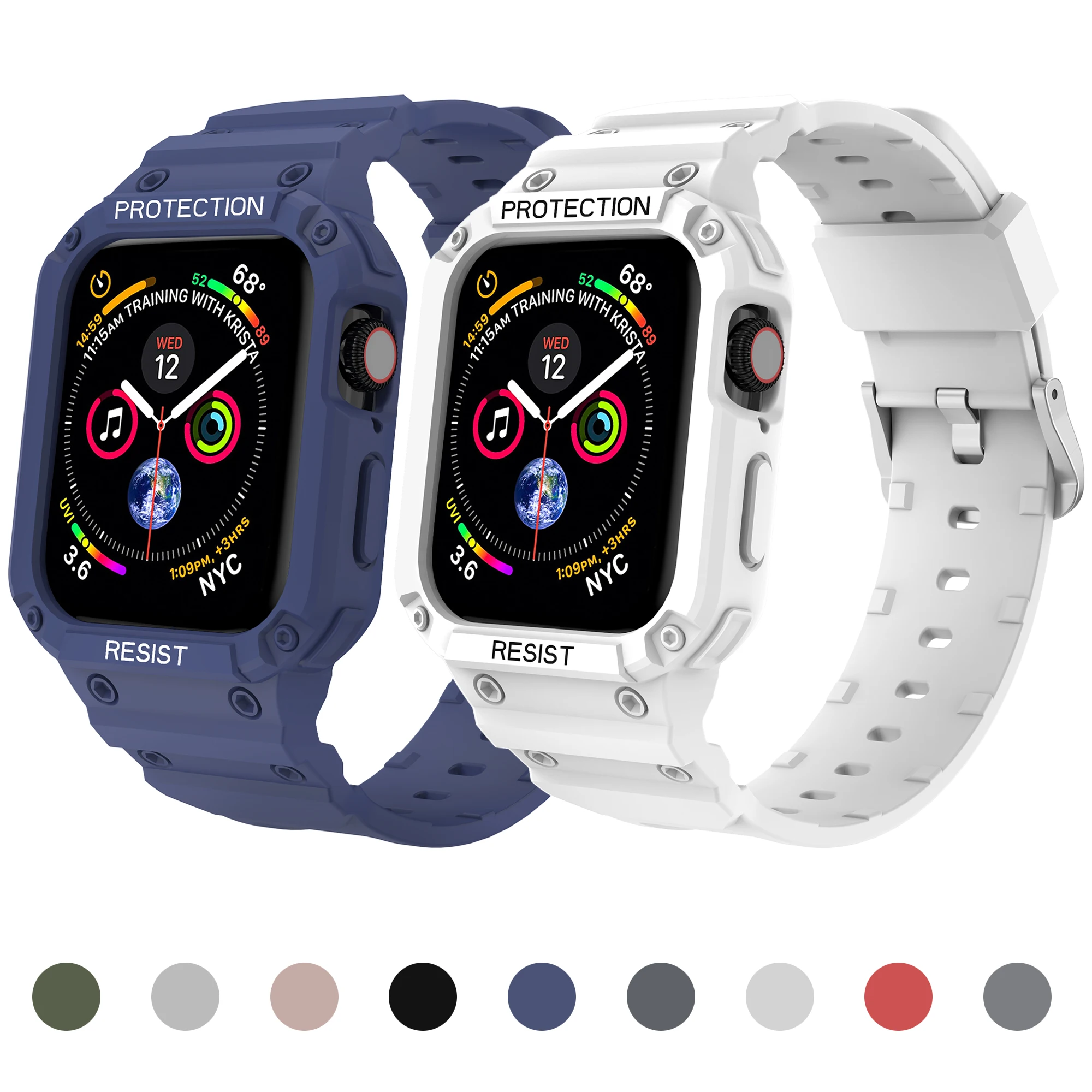 Apple Watch交換用リストバンド,スポーツストラップ,保護,45mm, 44mm, 49mm, 41mm, 40mm,iwatchシリーズ用ウルトラ9、8、7, 6, 5 se、4、3、2、1