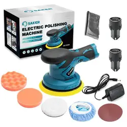 Saker Cordless Car Polisher Portable Polishing Machine Sets For Auto Detailing Polish Waxing Tools 6 Inch 12V w/2000mAh Battery