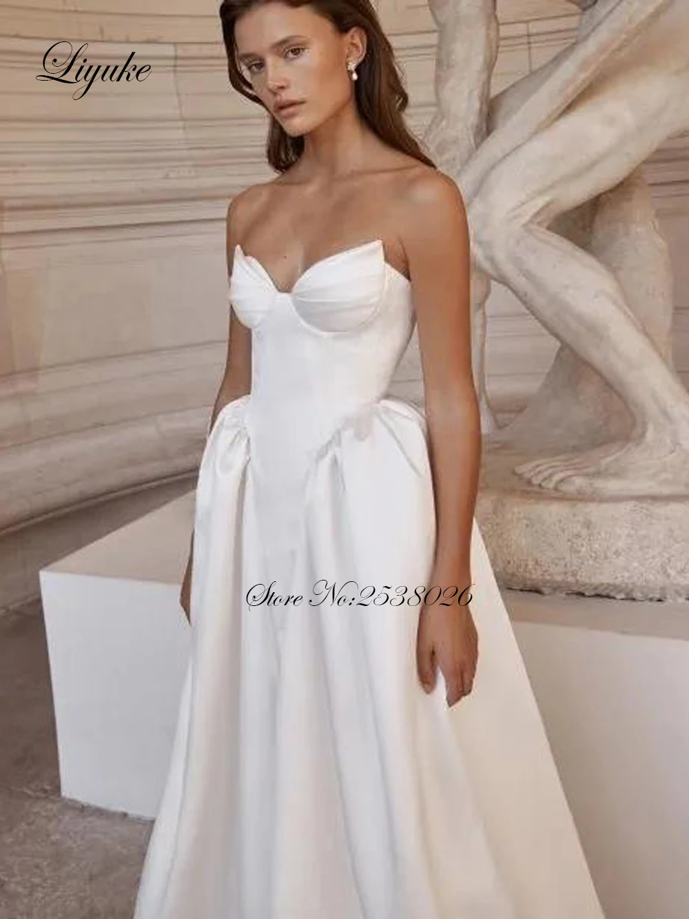 Liyuke Custom Made Satin Wedding Dresses