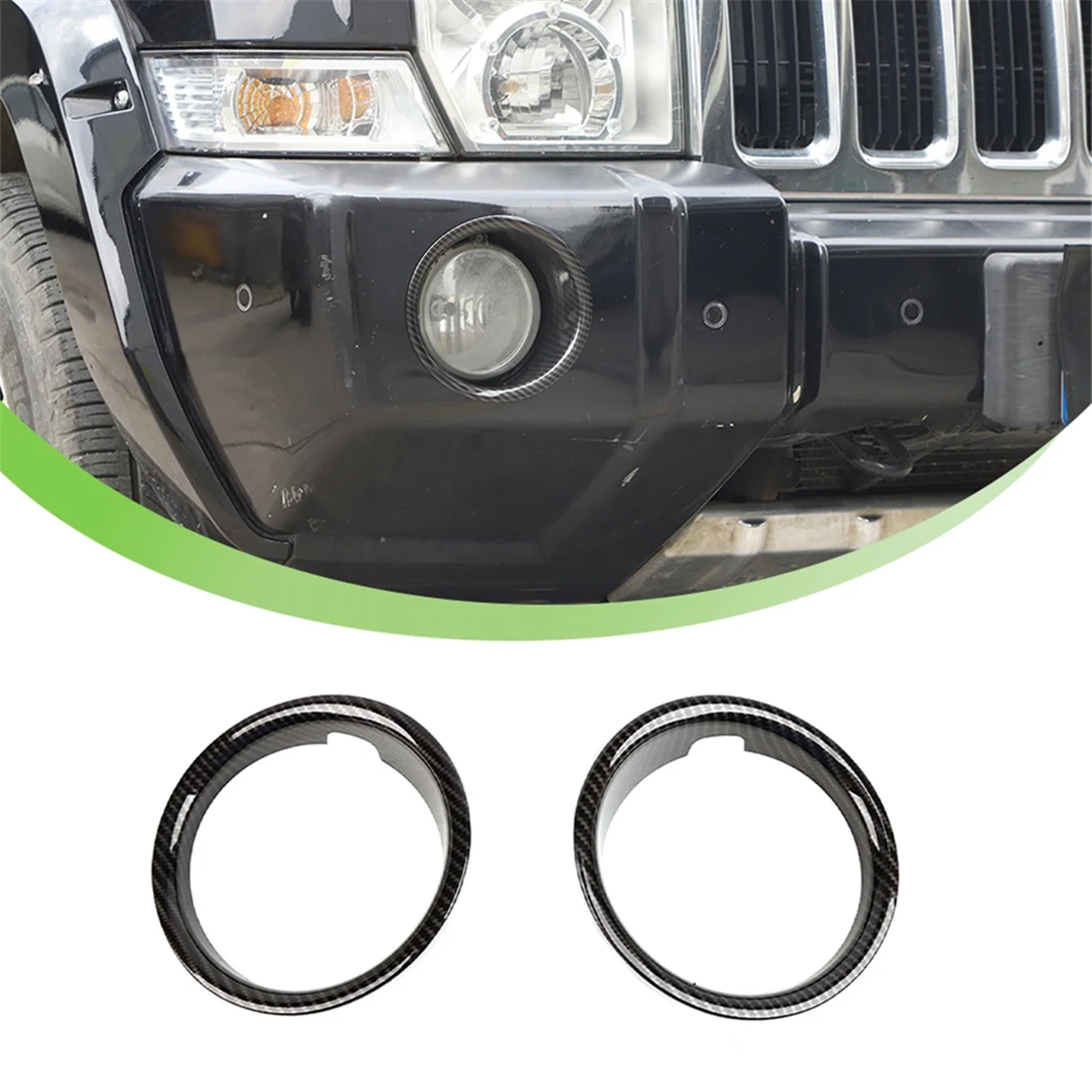 For Jeep Commander 2006-2010 Front Fog Light Lamp Cover Decorative Trim Accessories ABS Carbon