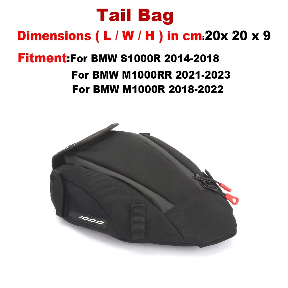 New Motorcycle Rear Back Seat Tail Bag Waterproof Luggage Storage Bag Black Kit For BMW S1000RR HP4 S1000R M1000RR M1000R