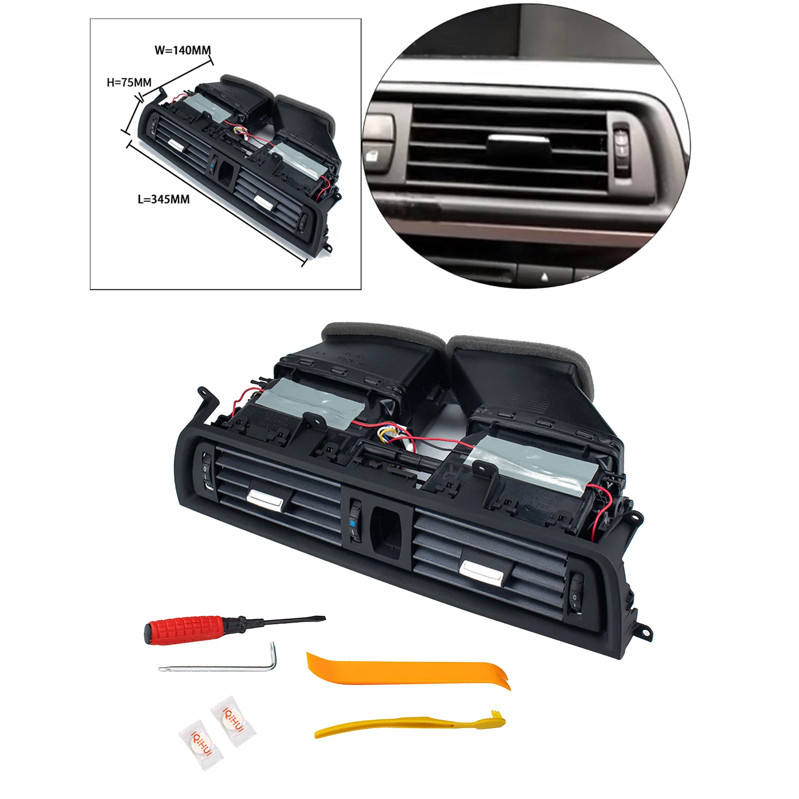 

6pcs Durable Front Air Vent Grille Center for Middle Air Outlet Panel