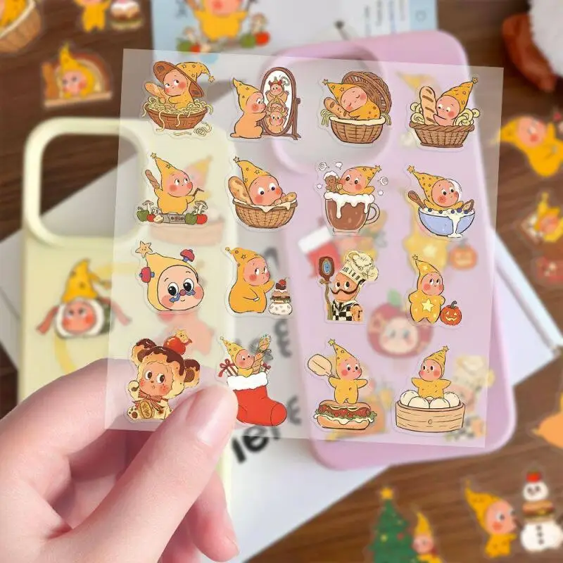 

57 шт., ми мерцающие мерцающие мультяшные милые исцеляющие прозрачные наклейки, чашка для воды, декоративные водонепроницаемые наклейки «сделай сам», игрушки в подарок