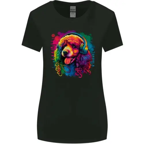 A Retro Poodle Dog Womens Wider Cut T-Shirt