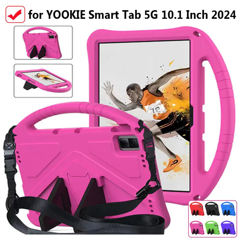 For YOOKIE Smart Tab 5G 10.1 Inch 2024 Tablet Case Handle EVA Case Shockproof Stand Cover Full Body Protective Case