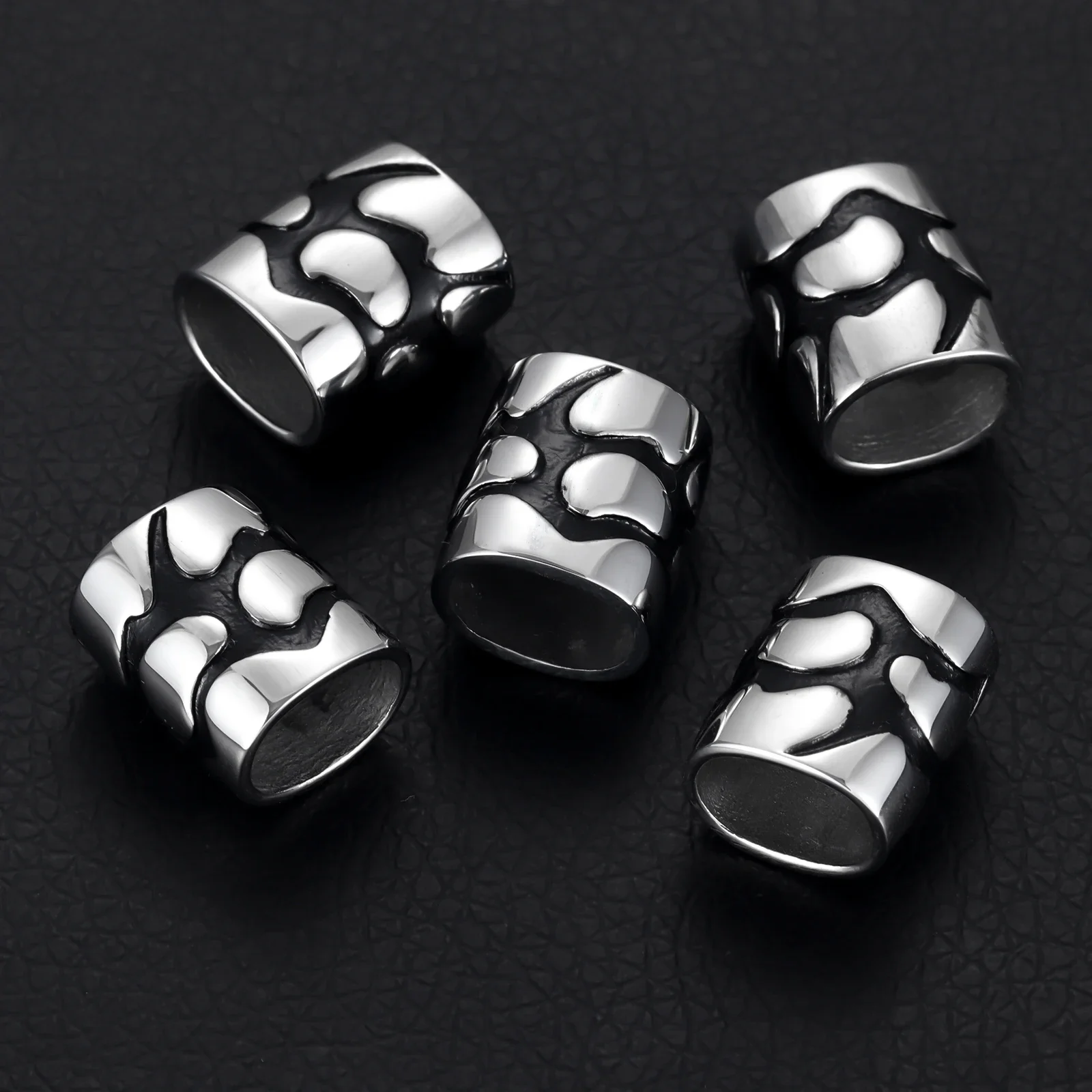 Stainless Steel Slide Charms Hole 11x8mm for Charm Bracelet Making Leather Jewelry DIY Slider Bead Findings