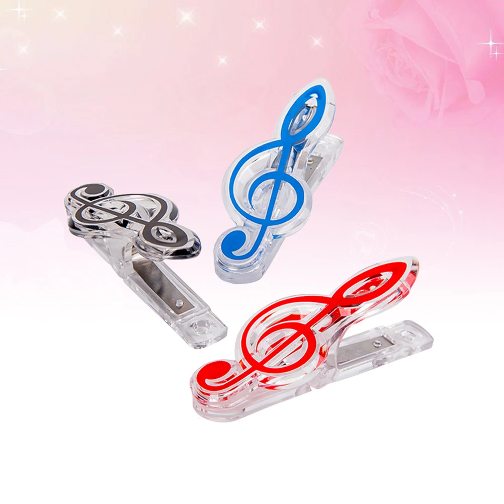 

3pc Music Symbol Photo Clips Mini Clothespins Plastic Accessories for Hanging Craft Projects Decorations Gifts