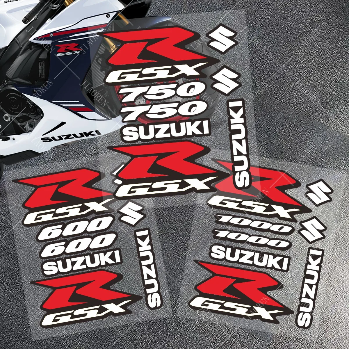 ملصق فينيل سوزوكي GSXR ملصق مائي 600 750 1000 مجموعة شعار GSX R مجموعة شعار الخزان