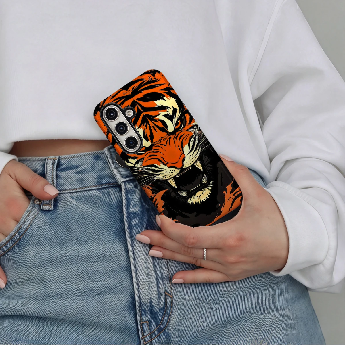 Fierce Tiger Phone Case For Samsung Galaxy S26 S25 Ultra S24 S23 Plus Hard Shock‑Absorption 2-in-1Protective Cover