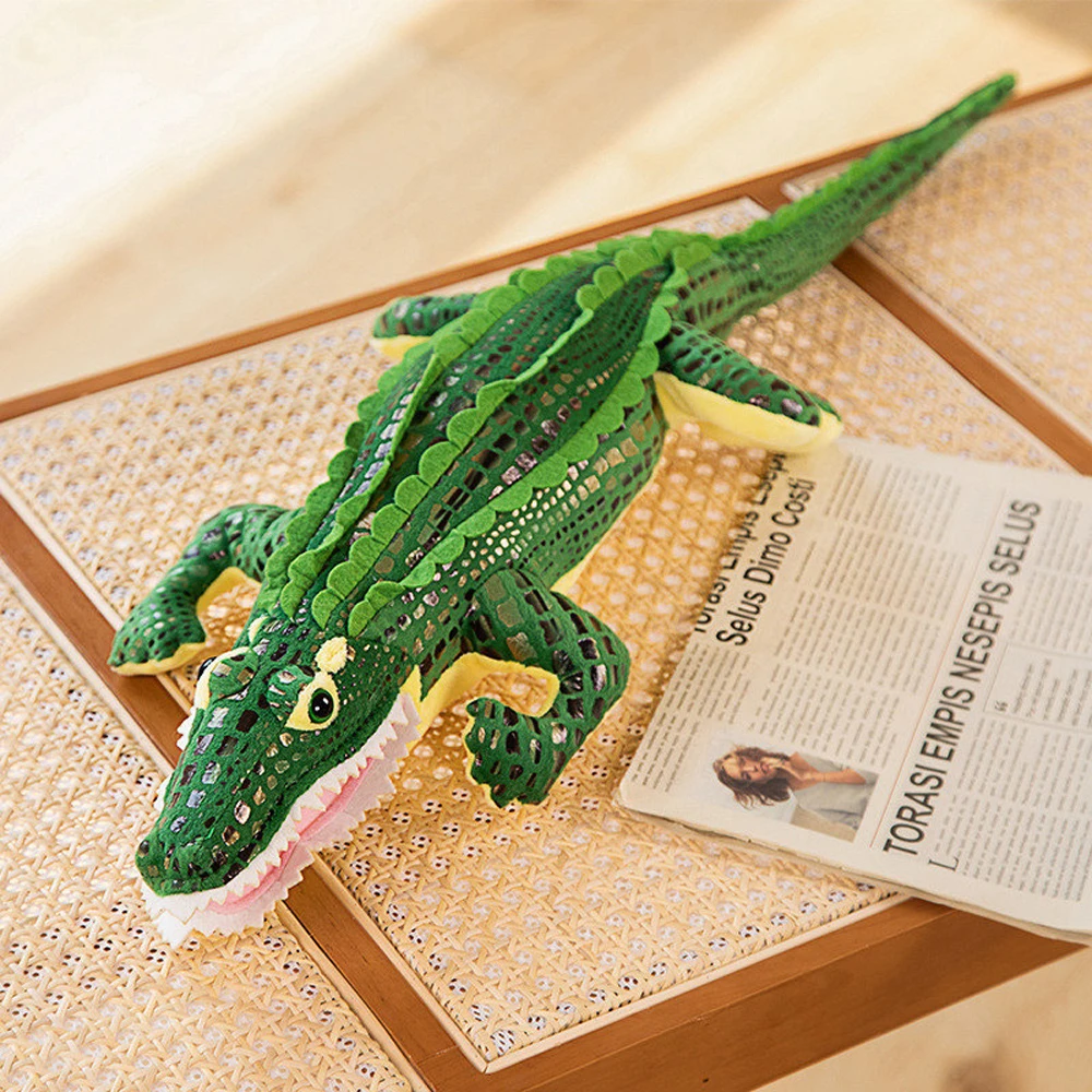 

Imitation Crocodile With Hot Gold Cloth Stuffed Plush Toy Decorative Decoration