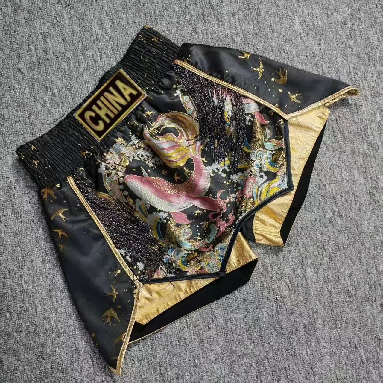 Customized new Muay Thai pants, boxing shorts, fighting men's and women's Sanda, free sports, fighting competition training