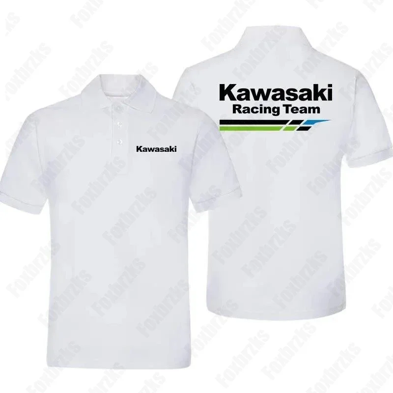 

New 2024 Kawasakis Motorcycle Short-sleeved Polo Shirt For Men And Women Racing Fans T-shirt Cycling Half-sleeved Clothes