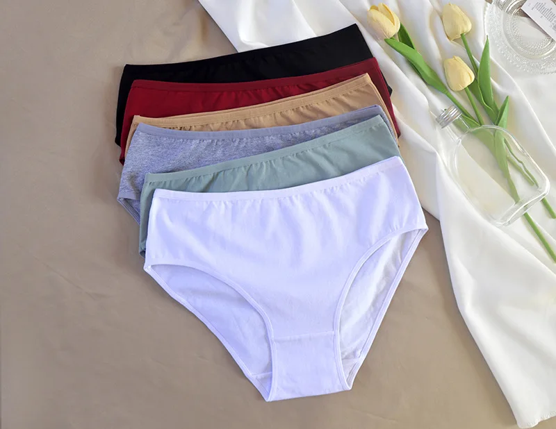 3 Teile/satz Frauen Sexy Nahtlose Baumwolle Höschen Große Größe Unterwäsche Weibliche Unterhose Mädchen 6 Einfarbig Weiche Slip Dessous 8815 – Detail 6