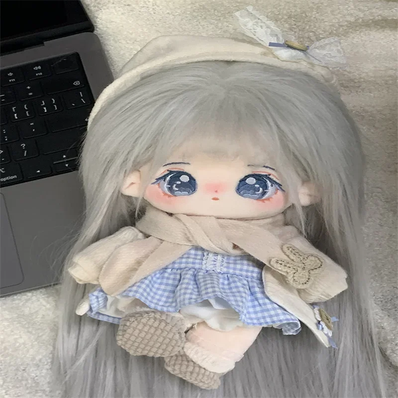 Genuine Lingyue Cotton Doll Lovely Girl 20cm Have Skeleton Pluash Doll Toy Dress Up Naked Baby Cosplay Kids Birthday Xmas Gift