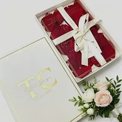 Wedding Invitation Card with Box 10Sets Floral Elegant Bar Mitzvah Guest Souvenir Card Acrylic Party Business Greeting Card