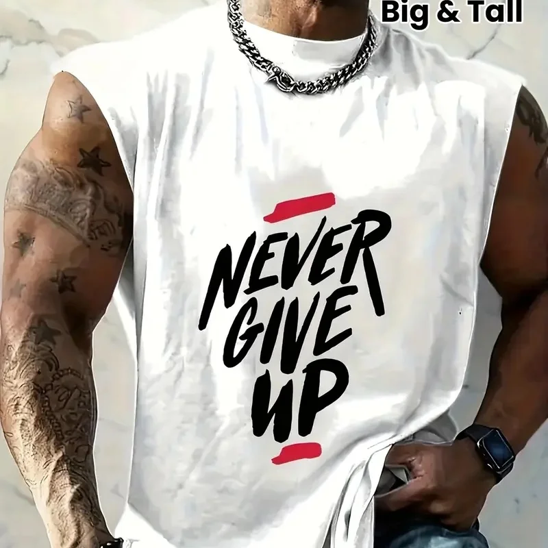 

2025 Spring/Summer Men's Workout 3D Pattern Bodybuilding Sports Fitness Sleeveless Shirt Casual Sleeveless