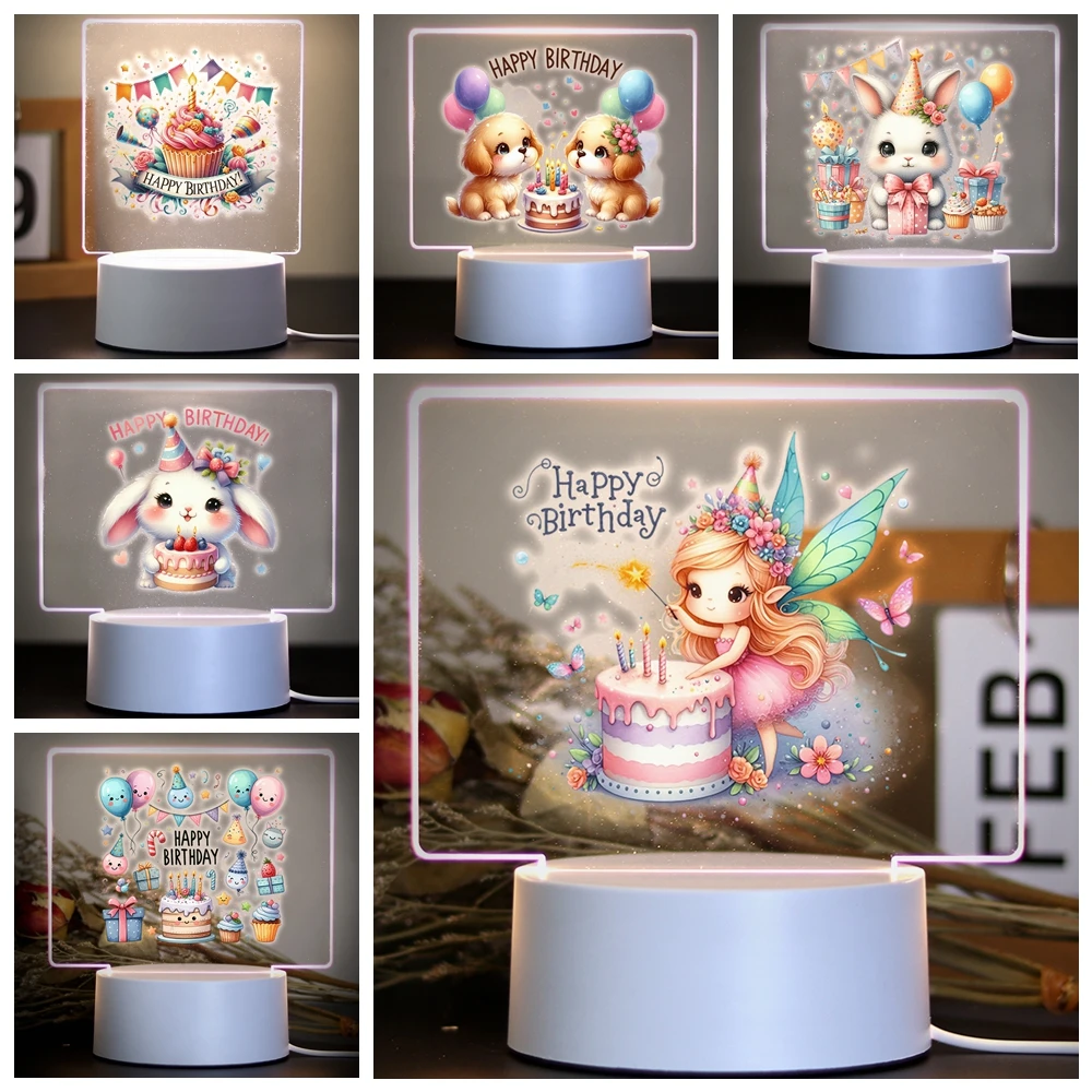 birthday Children'S Kids Night Light For Bedroom Decor Birthday Gift 3D Led Night Light
