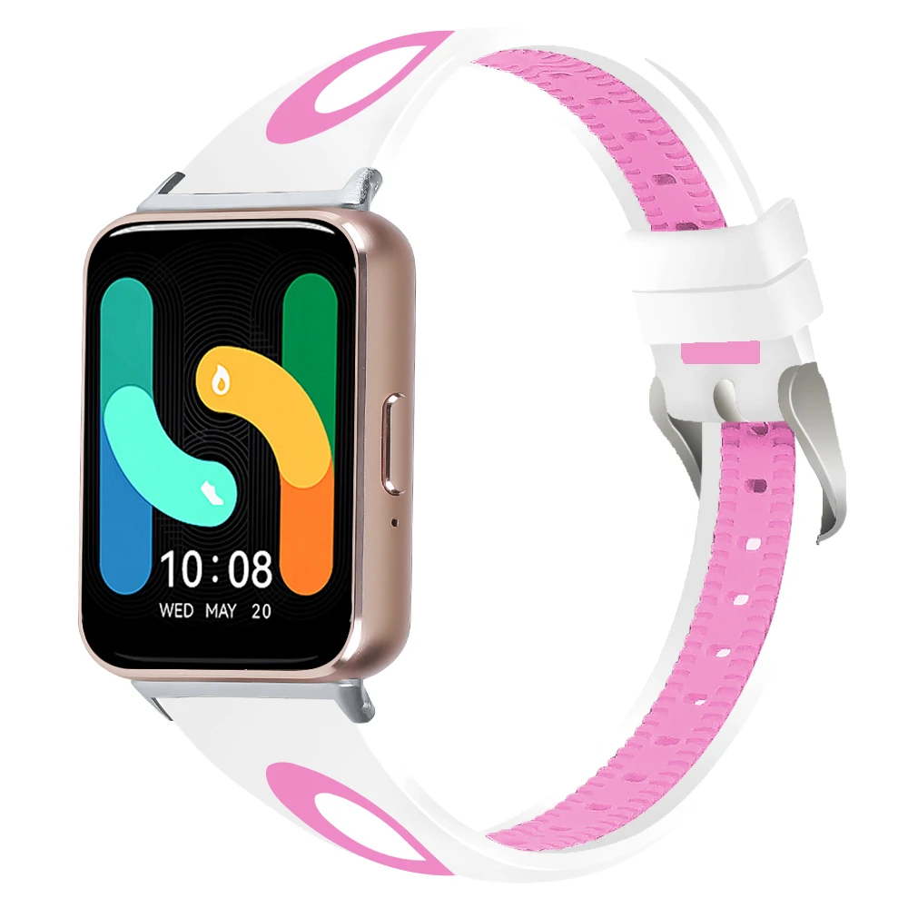 For Samsung galaxy Fit 3 Strap silicone band Breathable Double Color Bracelet correa for Samsung galaxy fit 3 SM-R390 Watch