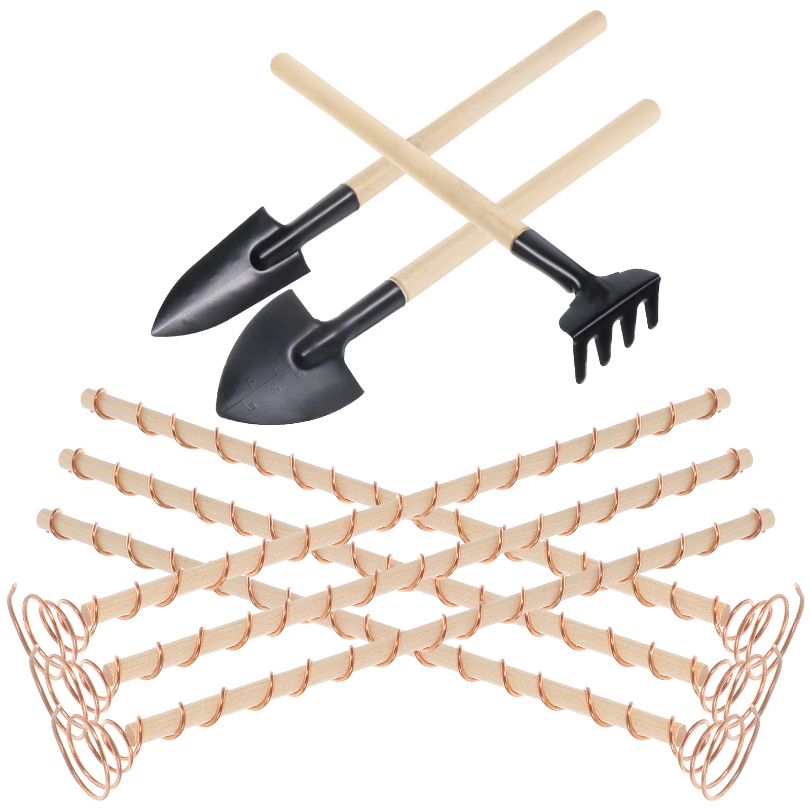 

1 set Gardening Tools Set Copper Wire Stakes Plant Antenna Hand Trowel Shovel Kit Bare Coil For Growth Promotes