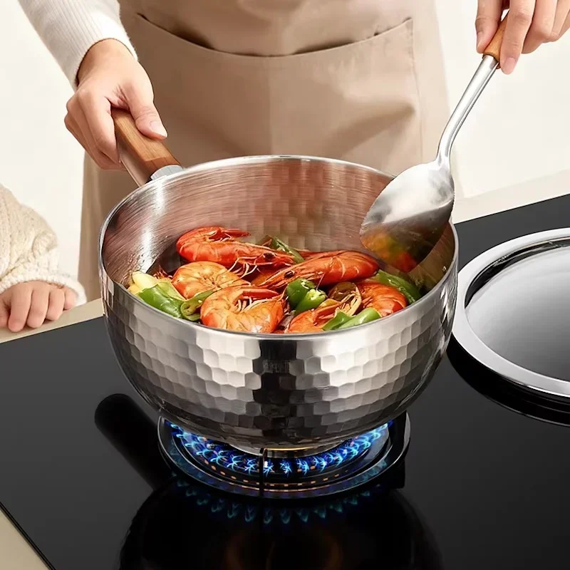 Non stick pots for cooking Pure titanium milk pot Baby complementary food non stick instant pot Kitchen small soup pots and pans