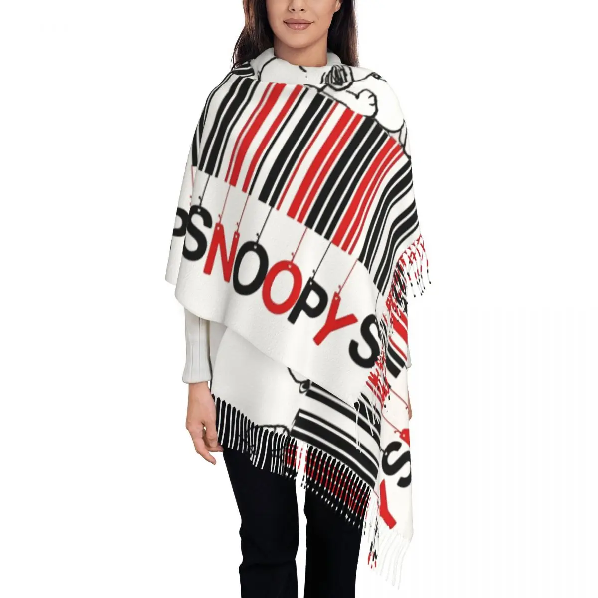 Snoopys Shawl Wraps Women Warm Long Soft Scarf Pashminas Tassel Scarves