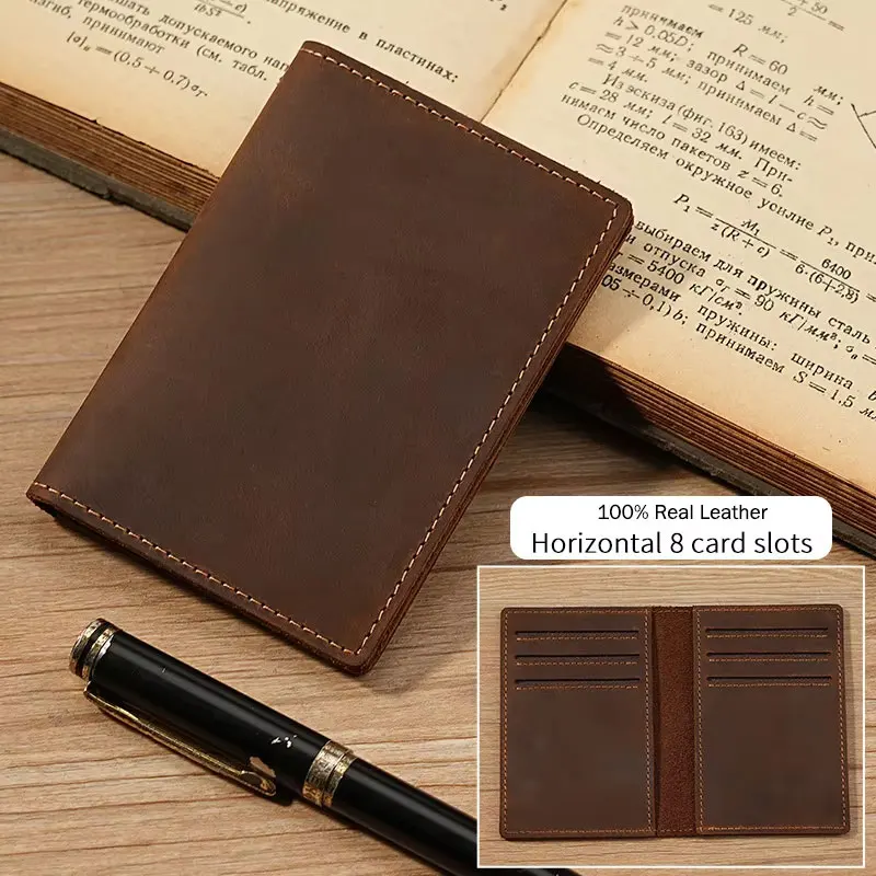 Handmade Credit Cards Wallet Vintage Style Minimalist Leather Credit Card Holder Wallet for Men Protector Sleeve