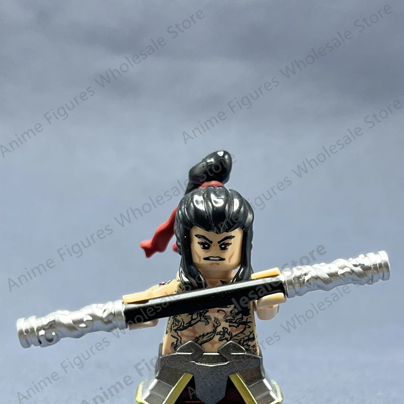 Water Margin Action Figures Building Blocks para Crianças, Chineses Antigos, Mini Cidades, Filmes, Acessórios, Modelo de Brinquedo, Presente