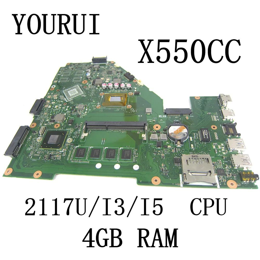 Imagem -01 - Placa-mãe Portátil para Asus X550cc X550c X550cl X552c Y581c R510c 2117u i3 i5 Cpu 4gb de Ram Mainboard Uma