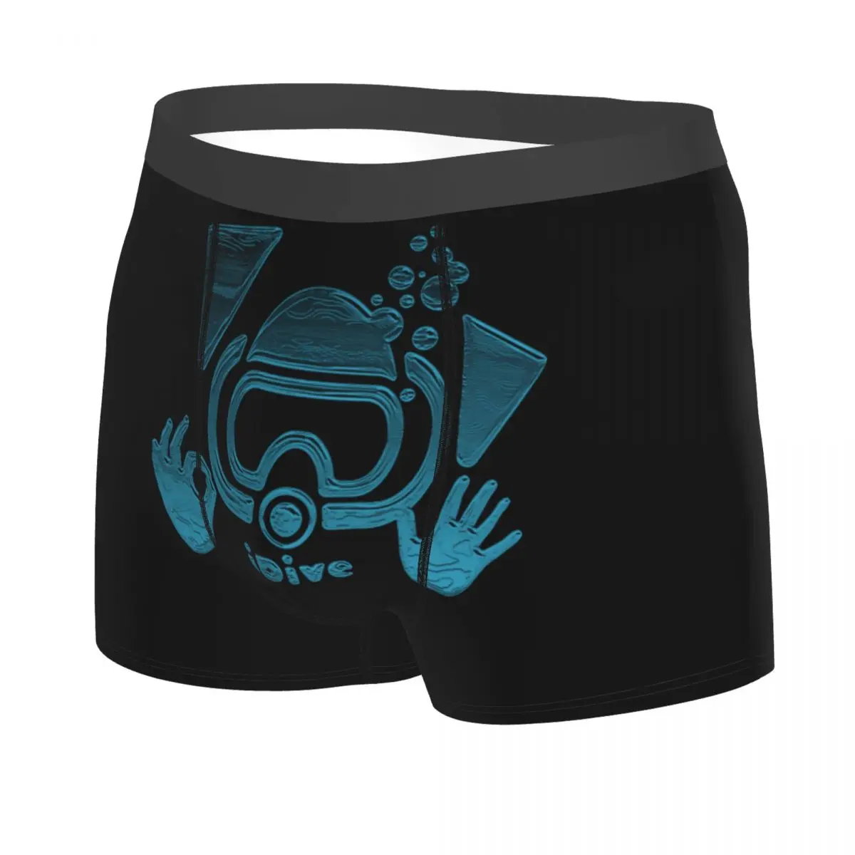 Custom Scuba Dive Aqua Blues IDive OK Boxer Shorts For Homme 3D Print Underwear Panties Briefs Stretch Underpants