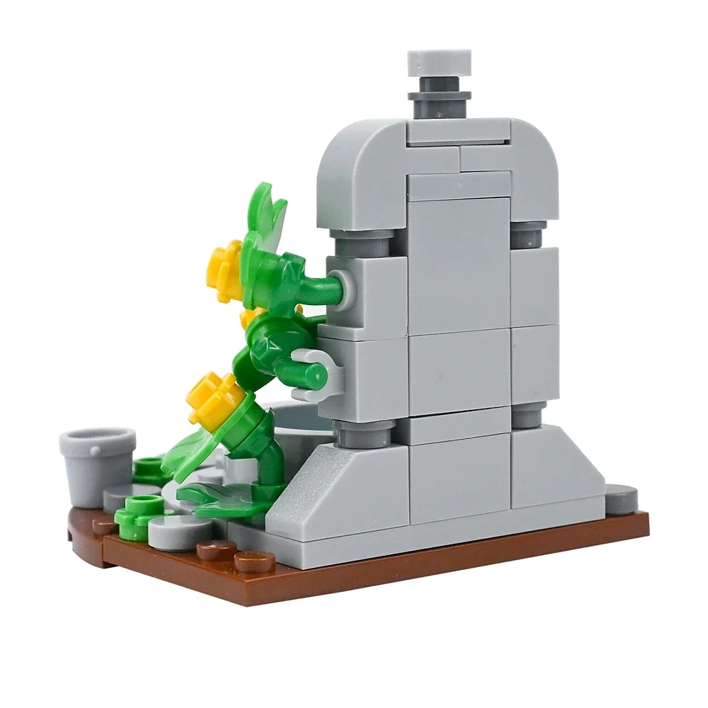 MOC Mittelalterlicher Schloss-Quadratbrunnen Bausteine Vintage Wasserbrunnen-Szene mit Niedlichen Blumen Heimdekoration Bausteine Kinderspielzeug – Detail 4