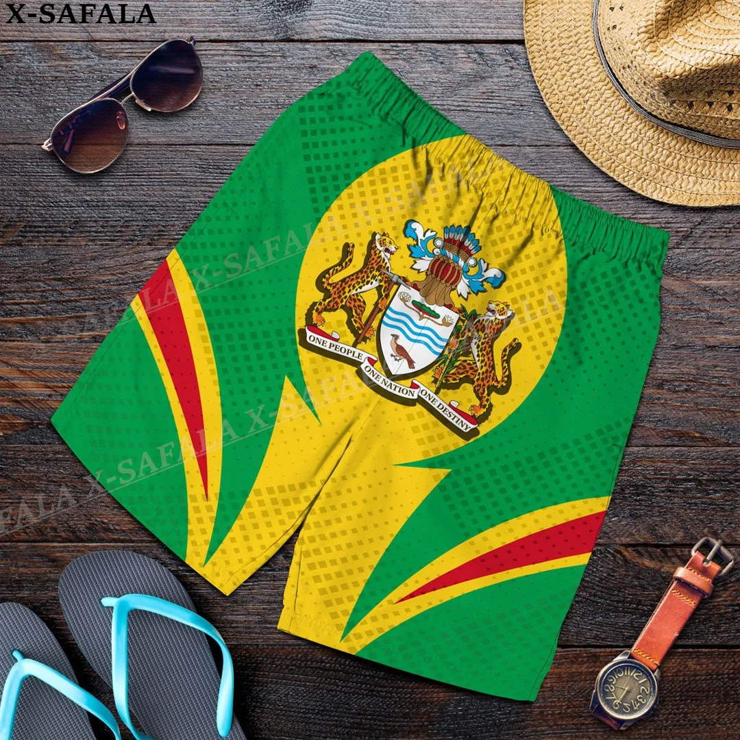 Guyana Coat Of Arms Love Country Customized Swimming Shorts Summer Beach Holiday Shorts Men's Swimming Pants Half Pants-3