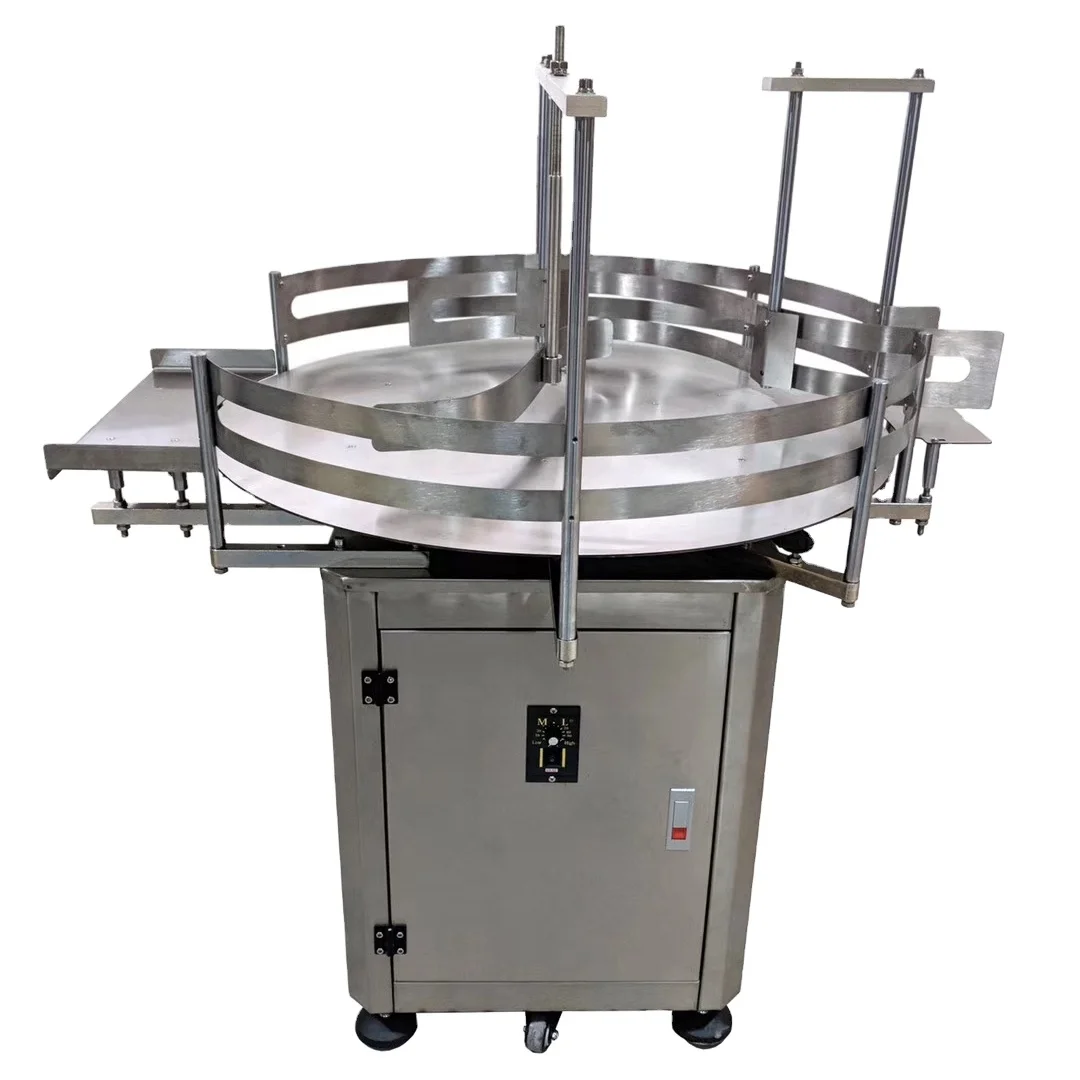 Automatic Round Rotary Plastic Glass Bottle Unscrambler Glass Bottle Sorting Turntable Feeding Collecting Table