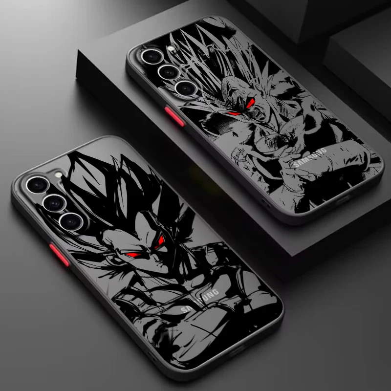 Anime D-Dragon Ball Saiyan Frosted Translucent For Samsung Galaxy S24 S23 S22 S21 S20 FE S10 S9 S8 Plus Ultra Pro 5G Matte