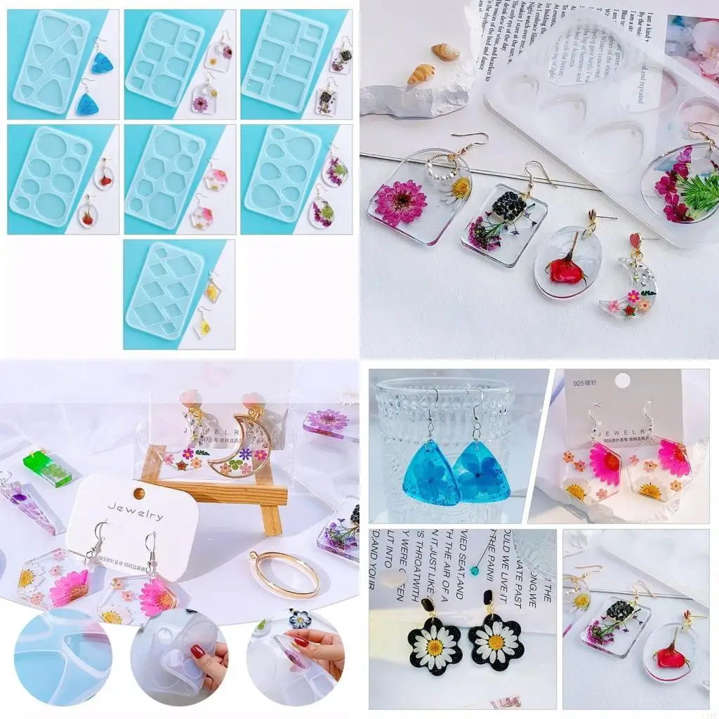 

Multipurpose Earrings Resin Molds Pendant Eardrops Silicone Moulds for DIY Epoxy