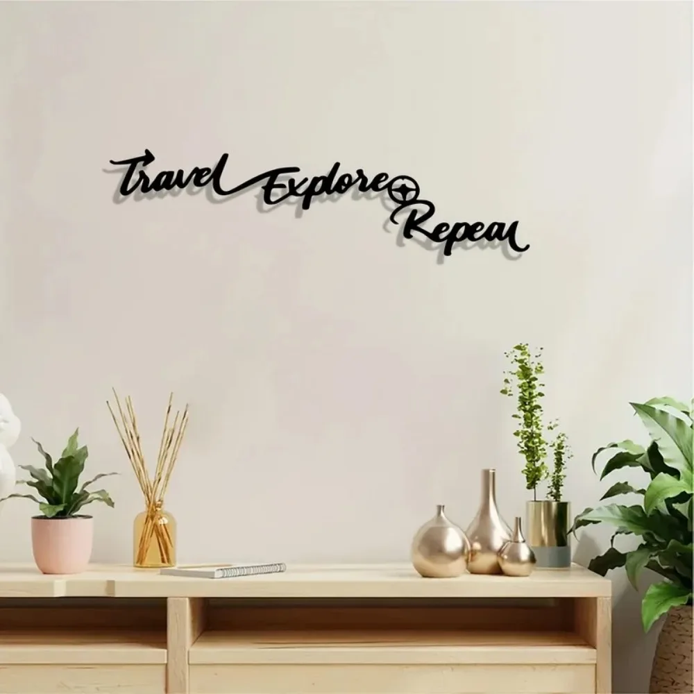 CIFBUY Metal Wall Art Travel Theme Iron Slogan Sign Scratch Resistant Craft Home Office Living Room Decor