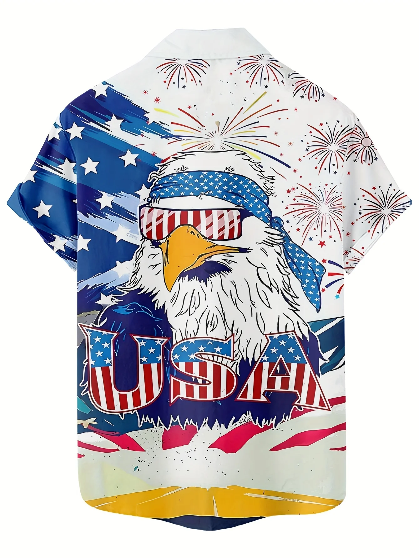 250th Anniversary of the Independence Day of the USA-Vintage Eagle 3DPrint Embroidery Summer Men's Shirt - Street Hawaiian Shirt