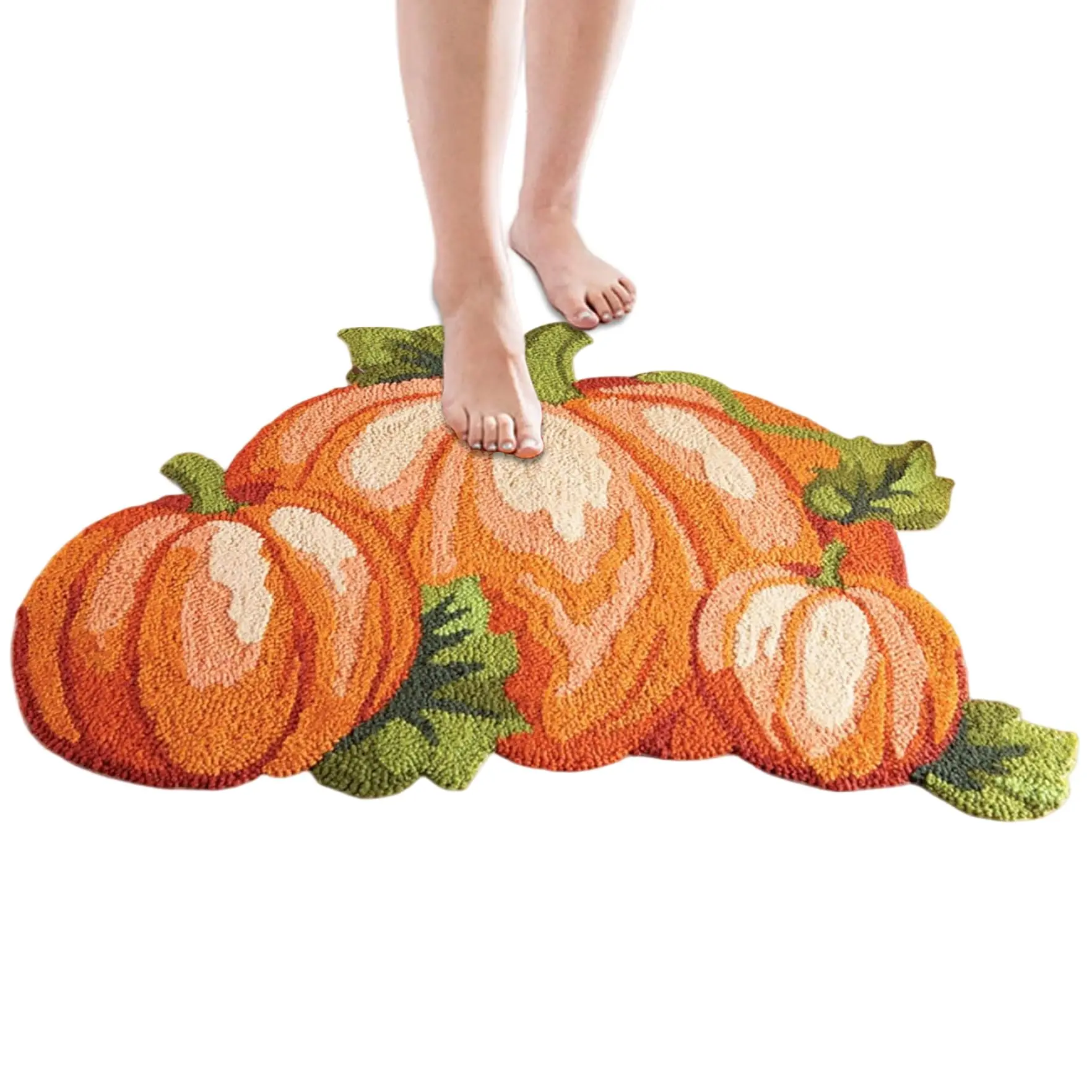 VIKAMA اليقطين شكل الشكر البساط لطيف لينة الخريف الحمام ديكور عدم الانزلاق ماصة للماء الكلمة حصيرة للحمام ديكور المنزل #3