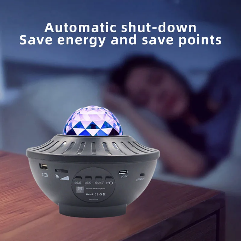 LED Starry Galaxy Projector Bluetooth USB Music Player Night Light Romantic Ocean Colorful Projector for Kids Bedroom Home Decor