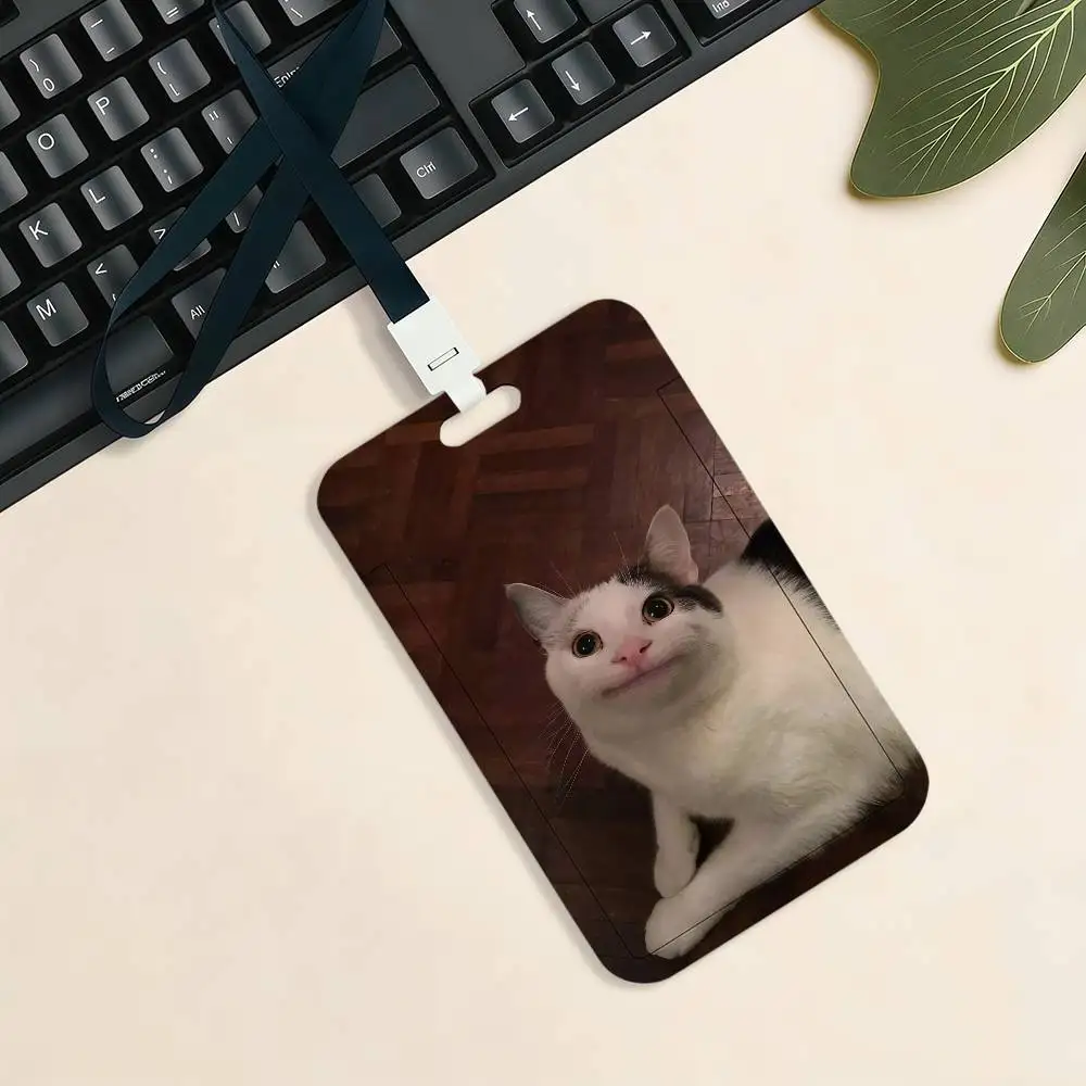 Niedlicher Katzen-Meme-Kartenhalter, lustiges Kartenetui für Bank-, Kredit-, Studenten-, Ausweis-, U-Bahn-, Arbeits- und Ausweiskarten – Detail 9