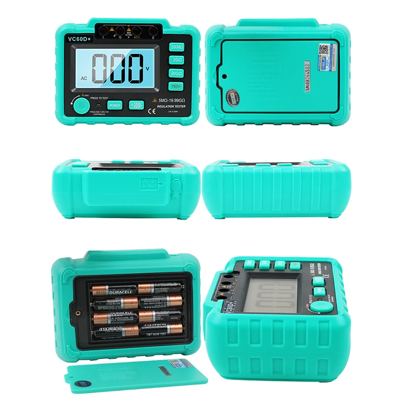 Digital insulation resistance tester VC60B + electronic megohm shaker VC60D +