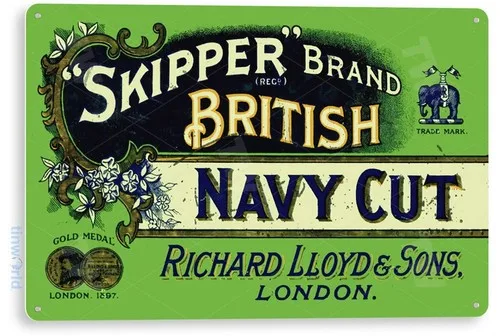 TIN SIGN Skipper Brand British Cigars Tobacco Décor Wall Smoke Shop Bar A520 --Tin Sign