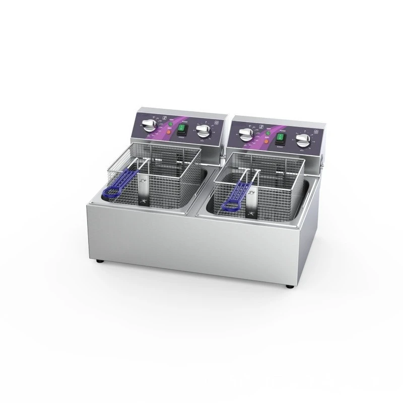 Commercial Single Double Tank Electric Fryer Large Capacity Stainless Steel For Fries Street Food Stall Cooker