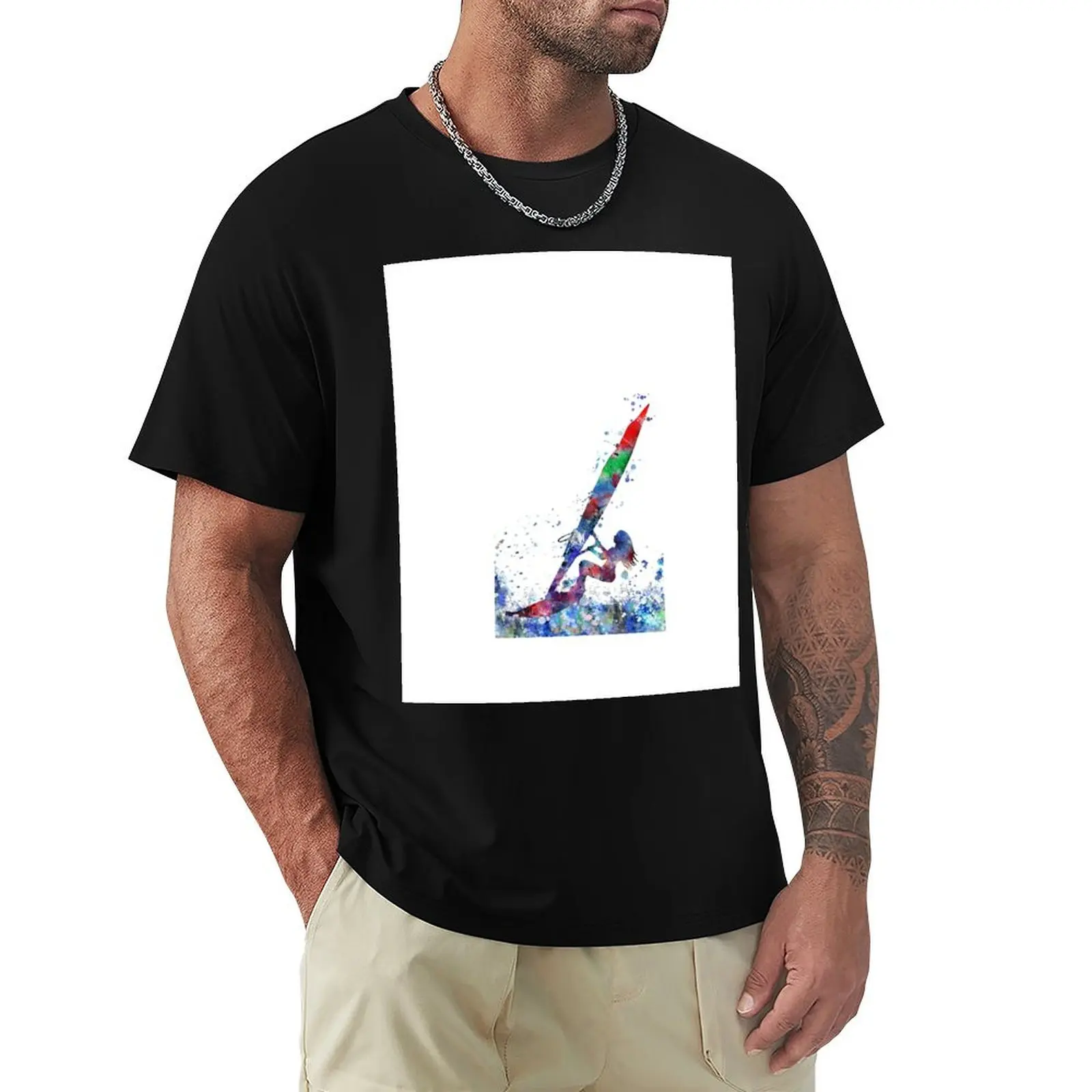 

Windsurfer T-Shirt plain vintage graphic tee man clothes t shirts for men