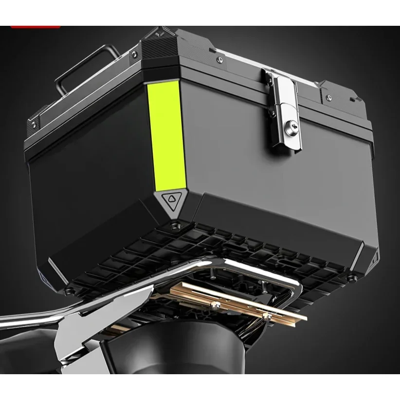 45L Motorcycle Tail Box Top Case Lockable Luggage Helmet Storage Rear Tour Box Reflective Design Waterproof Storage 5
