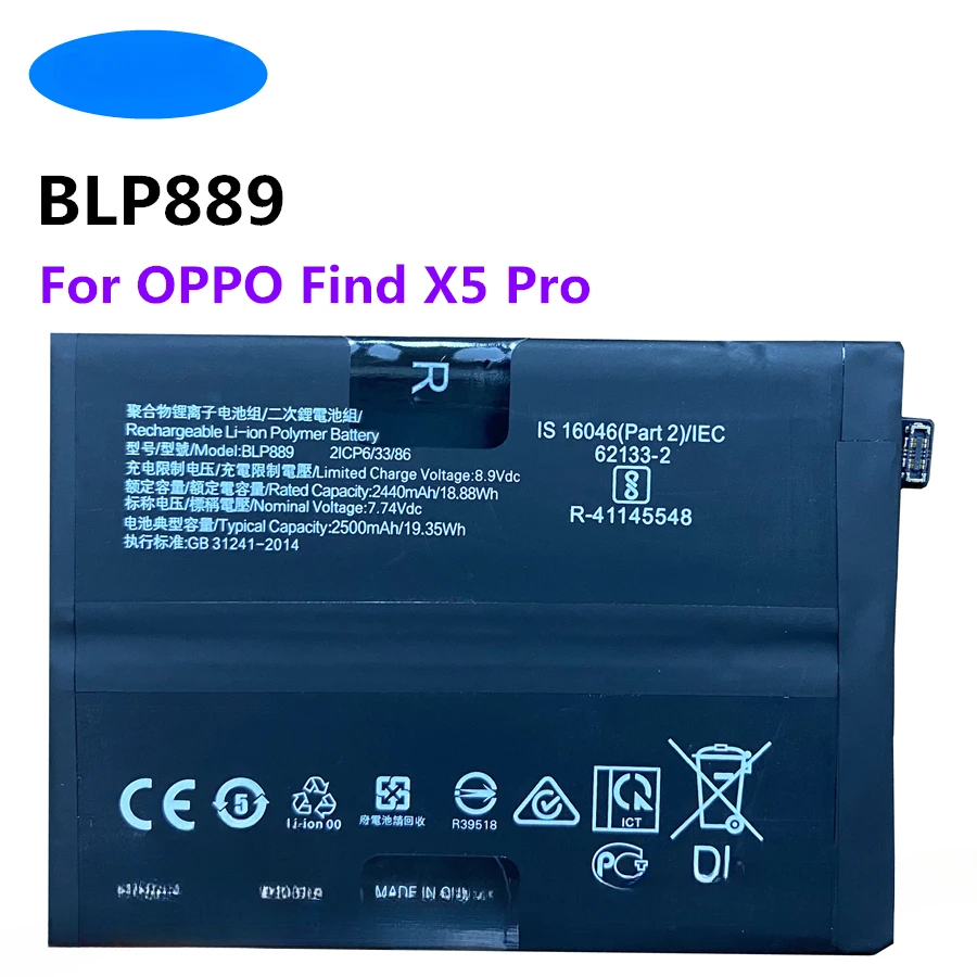 For OPPO Find X5 Pro X5Pro Mobile Phone Battery 5000mAh BLP889 High Quality